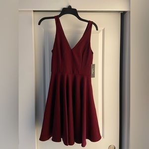 Lulus burgundy skater dress. Unworn, new, with tags.